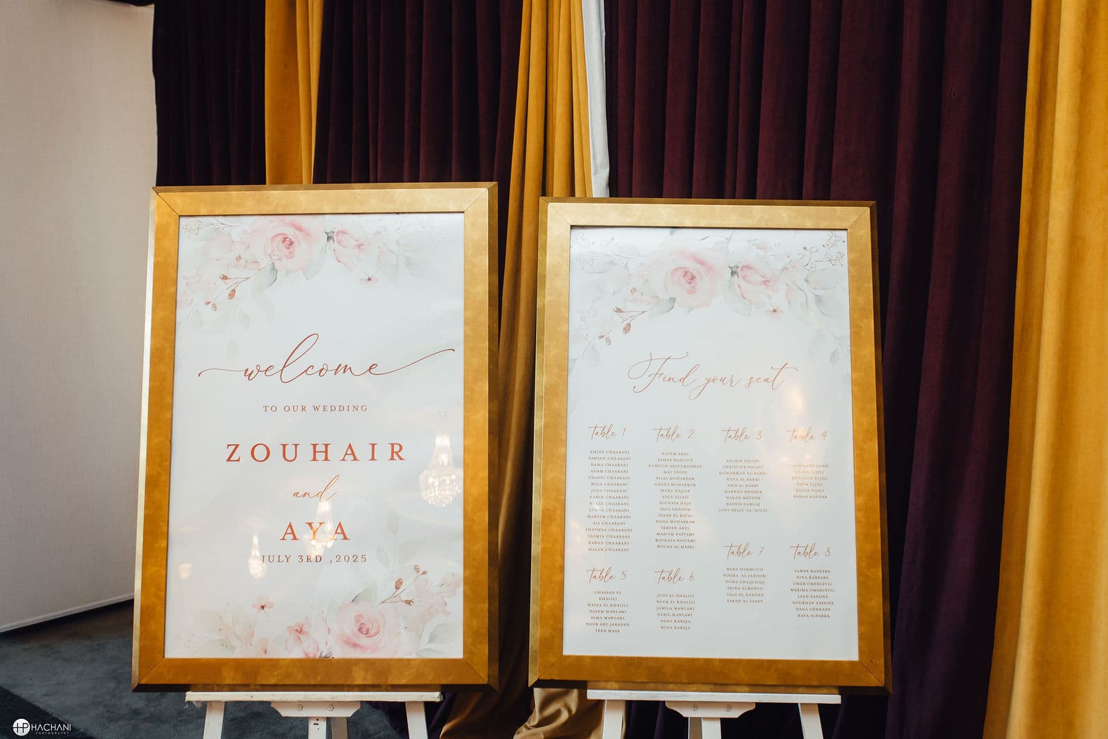 Wedding welcome sign and seating chart